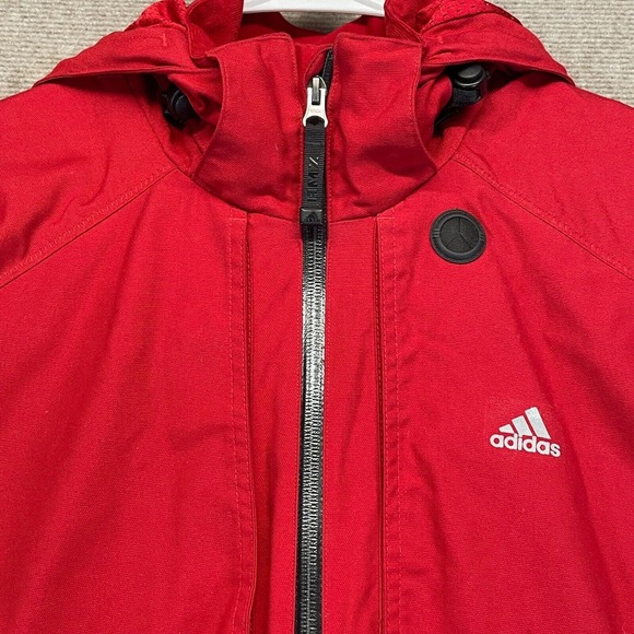 adidas Remix US 971 Jacket Men's Medium Red 1/2 Zip Lined Hooded Water Resistant - Picture 2 of 16